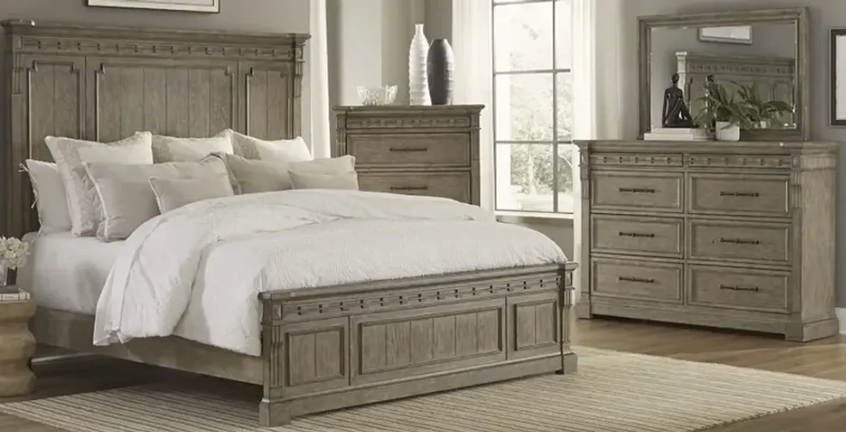 Liberty Furniture Town & Country 4-Piece Dusty Taupe Queen Panel Bedroom Set