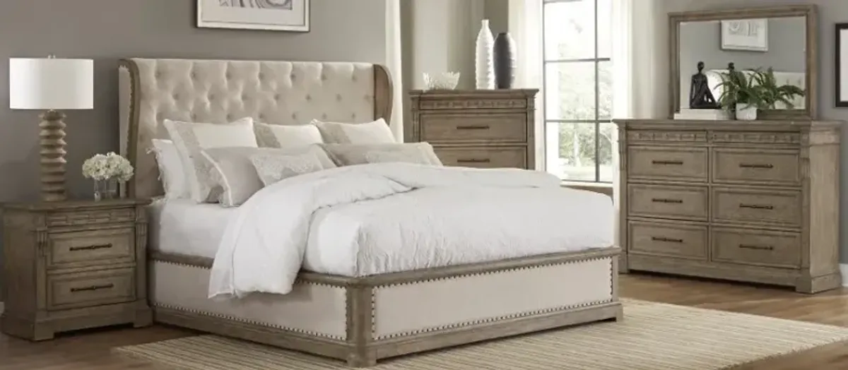 Liberty Furniture Town & Country 5-Piece Cream/Dusty Taupe Queen Bedroom Set