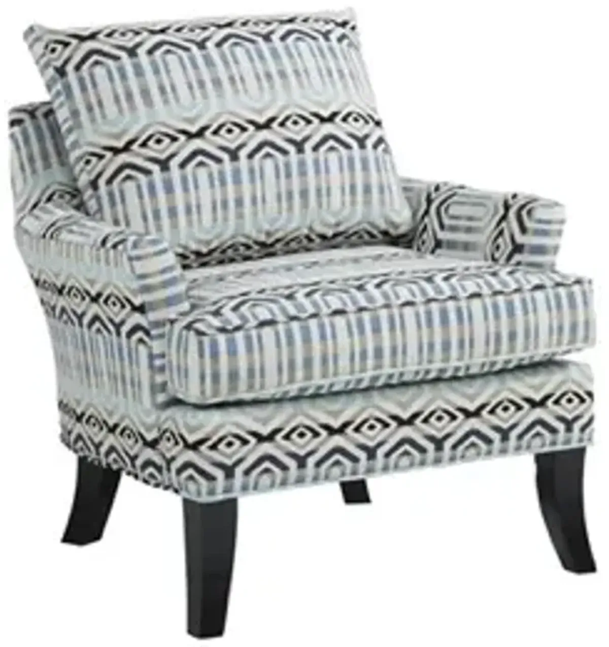 Cindy Crawford Home Spokes Marine Blue Pattern Accent Chair