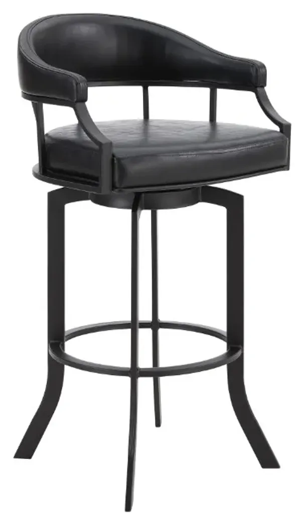Armen Living Pharaoh 26" Black Swivel Bar Stool