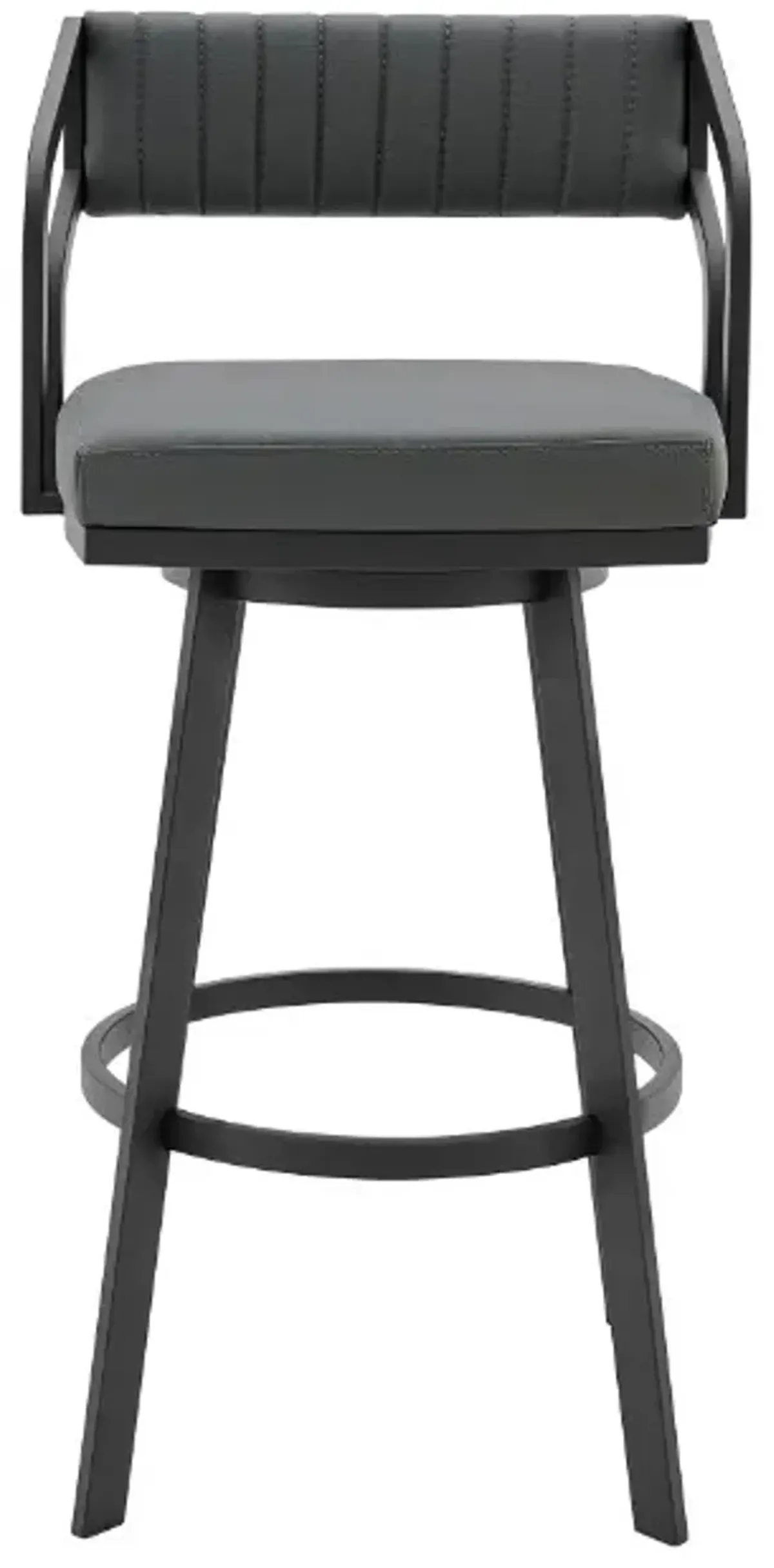 Armen Living Scranton Black Powder Swivel Bar and Counter Stool