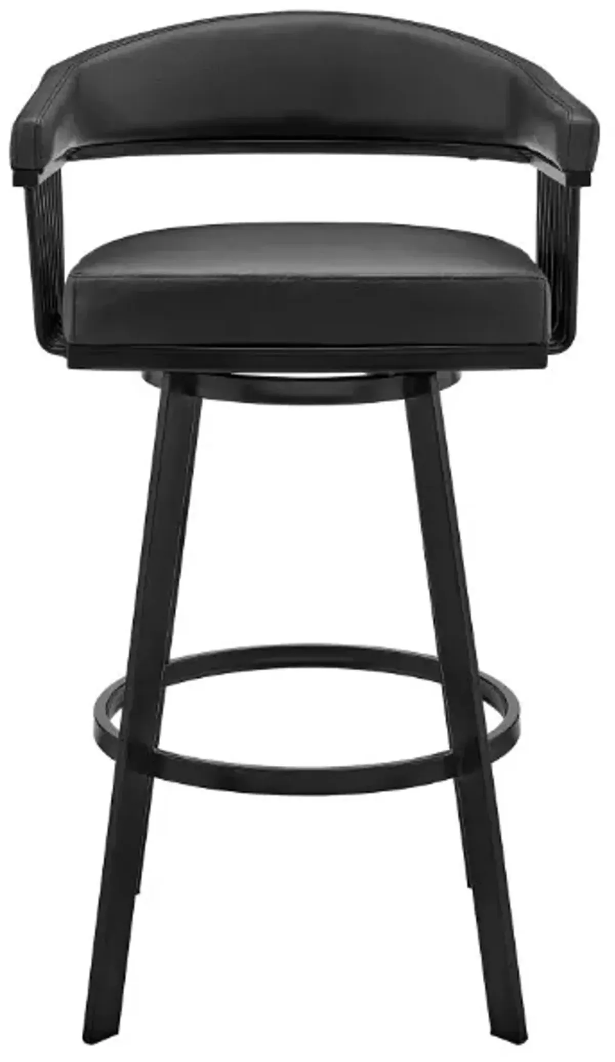 Armen Living Bronson Matte Black 29" Bar Swivel Bar Stool