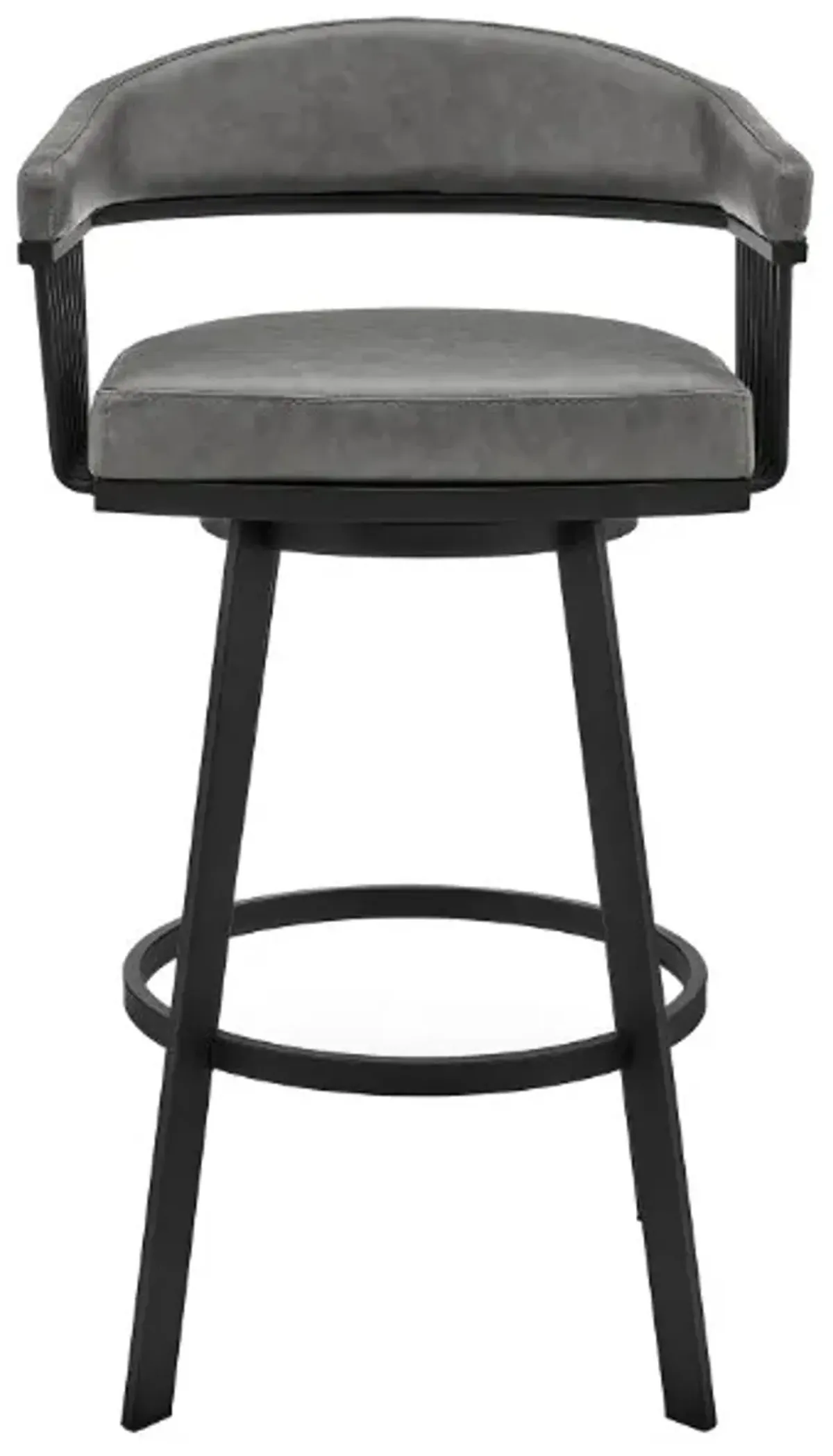 Armen Living Bronson Matte Black 29" Bar Swivel Bar Stool