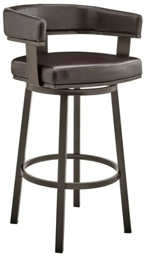 Armen Living Cohen Black/Brown 26" Swivel Bar Stool