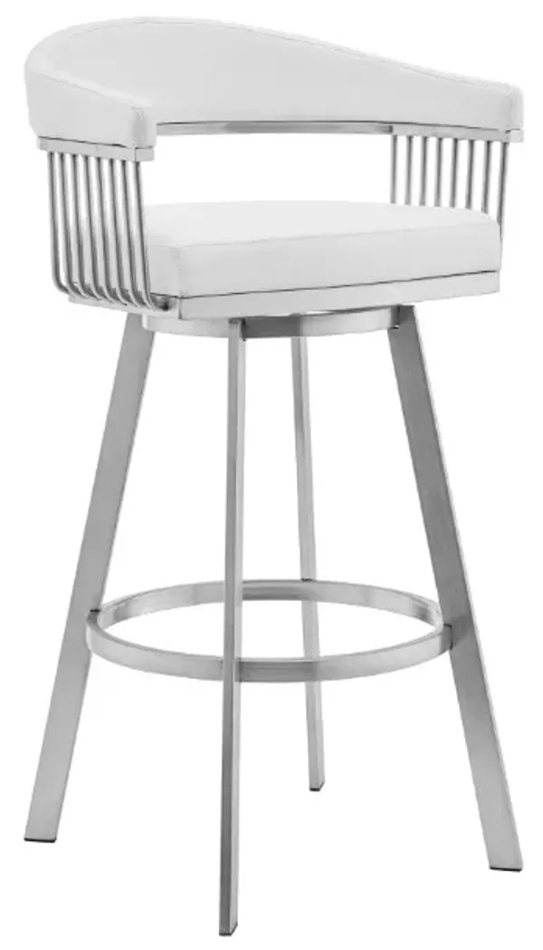Armen Living Bronson Brushed Stainless Steel 29" Counter Swivel Bar Stool