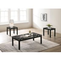Coaster® 3-Piece Black Faux Marble/Black Occasional Table Set