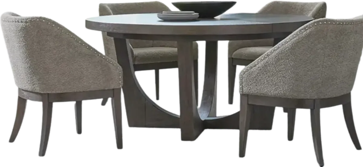 Liberty Furniture Cascade Falls 5-Piece Satin Espresso Pedestal Table Set