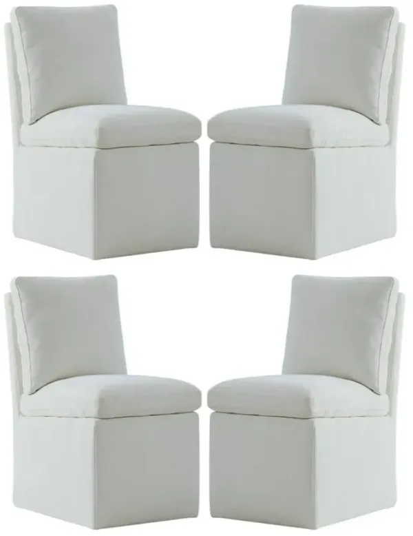 Liberty Furniture Accent Dining 4-Piece Ivory Pillowtop Side Chair Set