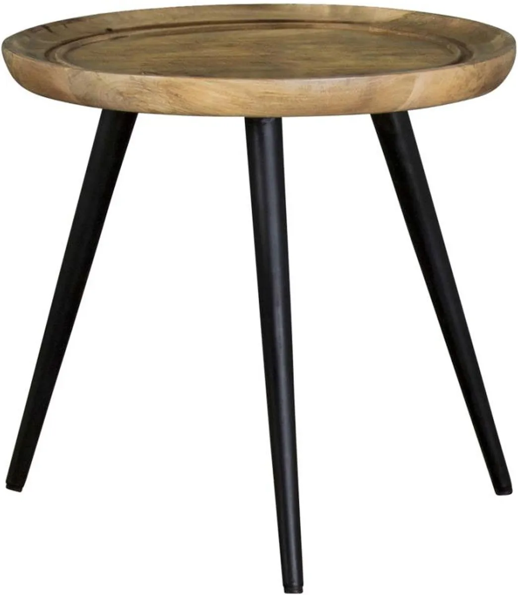 Coaster® Zoe Natural End Table with Black Tapered Legs