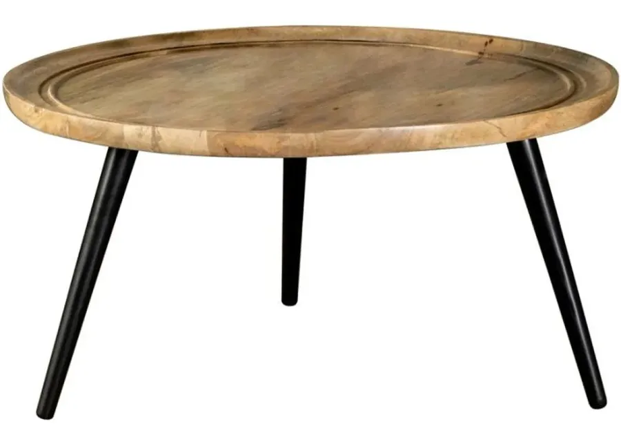 Coaster® Zoe Natural Coffee Table with Black Tapered Legs