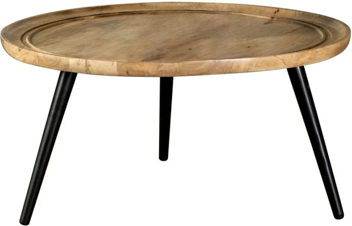 Coaster® Zoe Natural Coffee Table with Black Tapered Legs