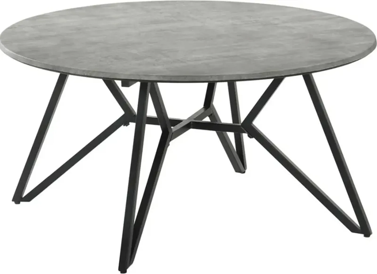 Coaster® Hadi Cement Coffee Table with Gunmetal Hairpin Leg