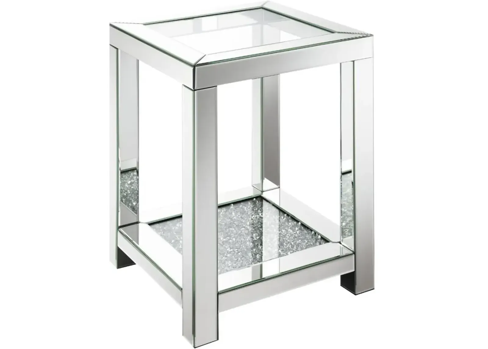 Coaster® Valentina Glass Top Mirror Beveled End Table