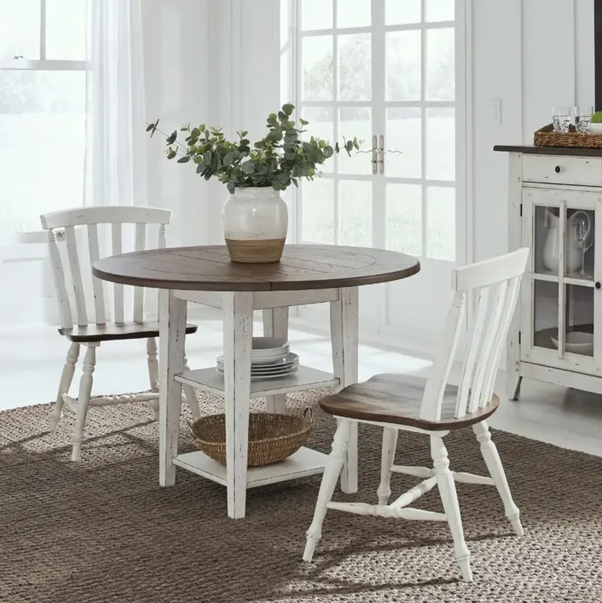 Liberty Furniture Al Fresco 3-Piece Graphite/Whitestone Dining Set