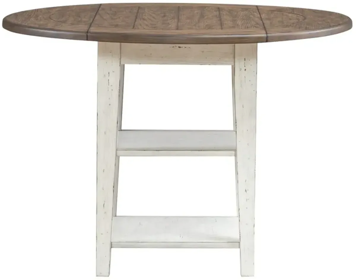 Liberty Furniture Al Fresco Graphite Drop Leaf Table with Whitestone Base
