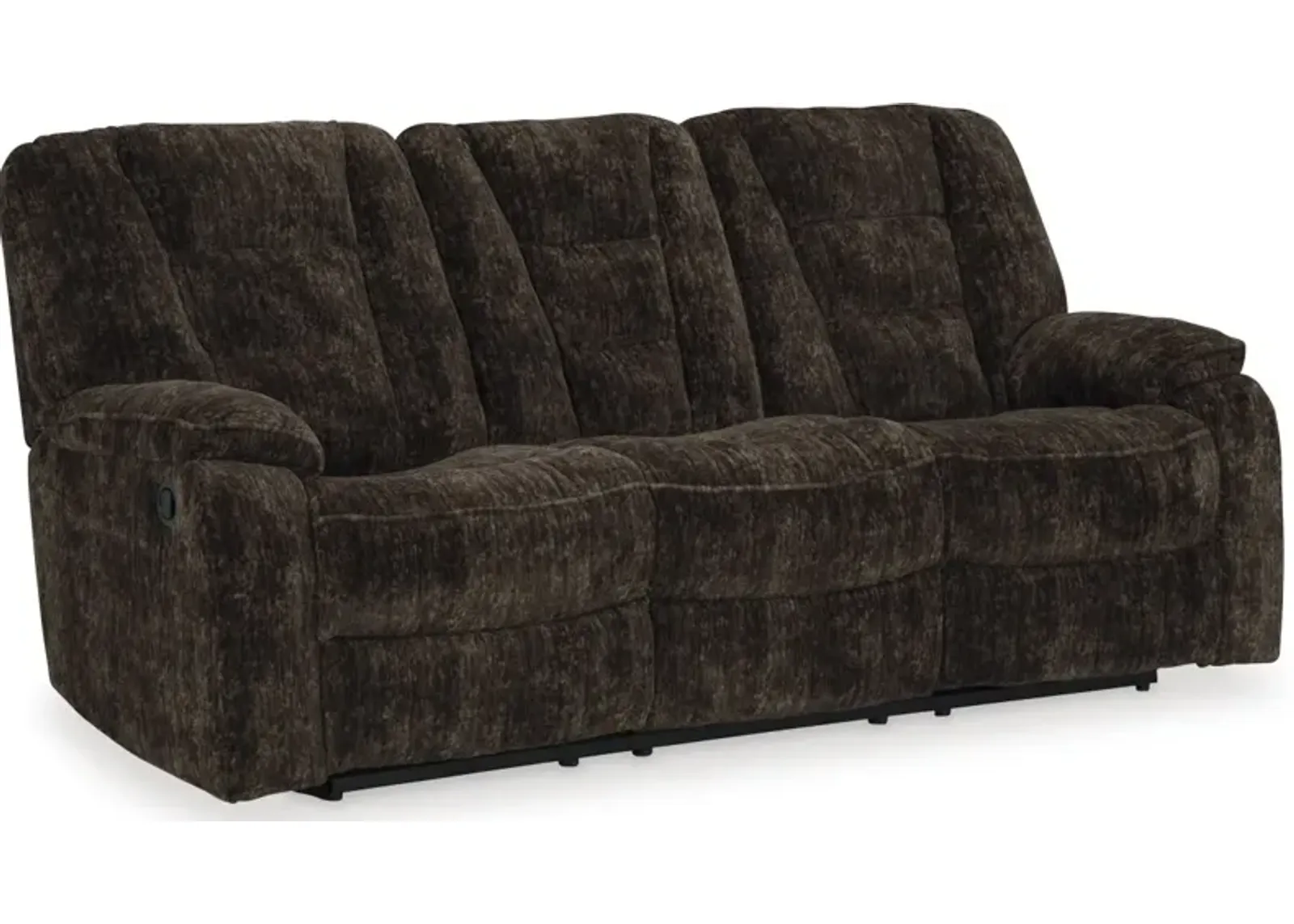 Signature Design by Ashley® Soundwave Chocolate Reclining Sofa with Drop Down Table