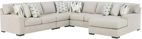 Benchcraft® Laurelgrove 5-Piece Pebble Right Arm Facing Sectional and Chaise