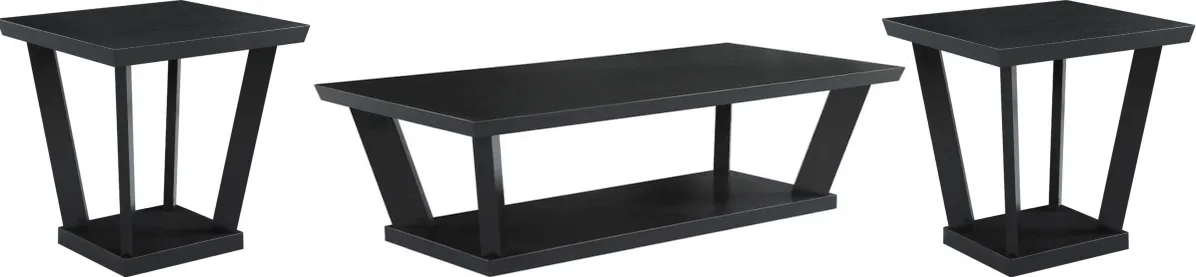 Coaster® Aminta 3-Piece Black Occasional Table Set