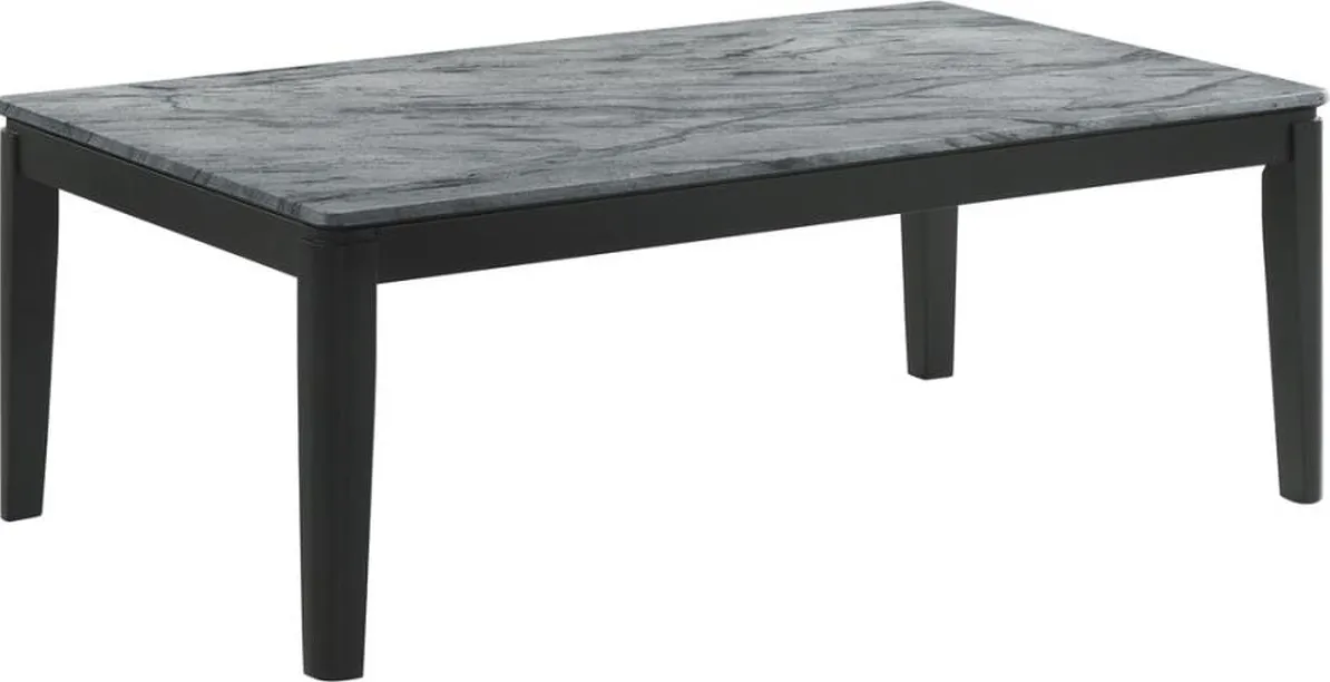 Coaster® Mozzi Faux Grey Marble Coffee Table with Black Metal Legs