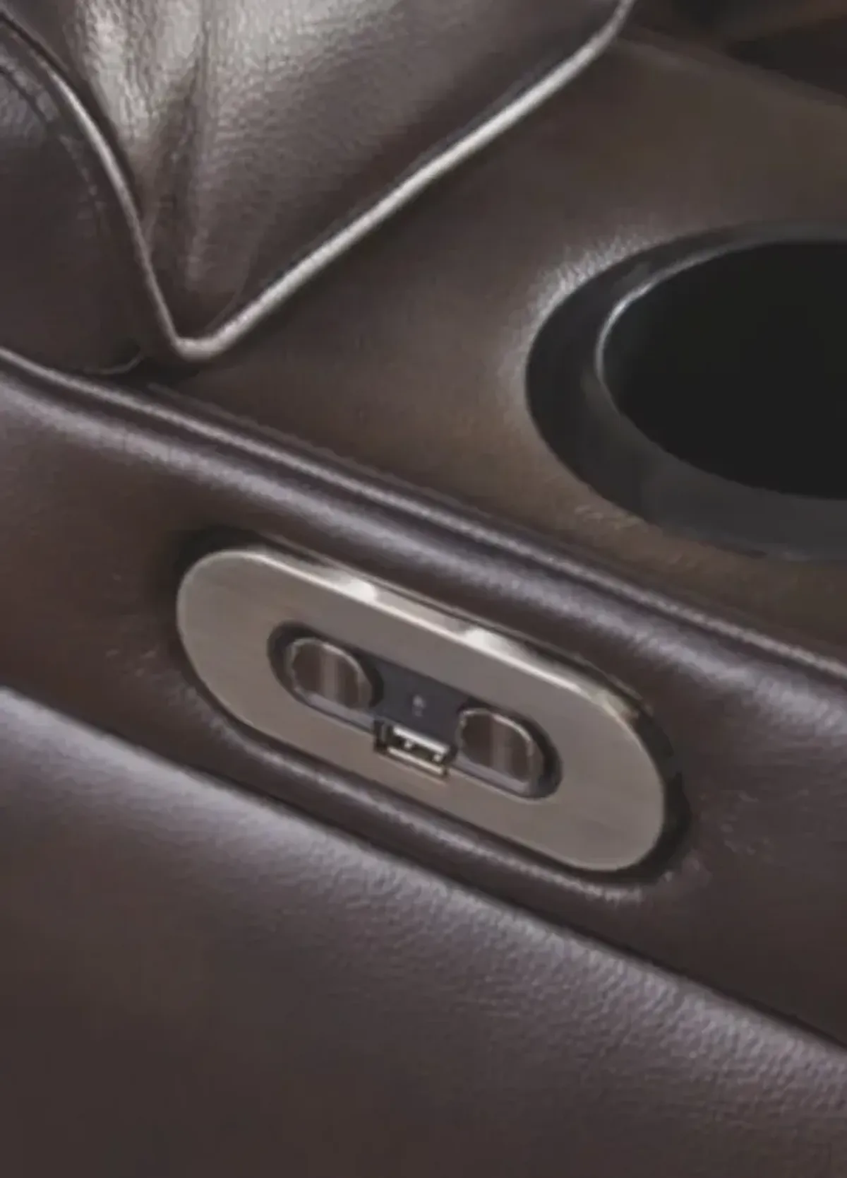 Signature Design by Ashley® Warnerton Chocolate Power Reclining Sofa with Adjustable Headrest
