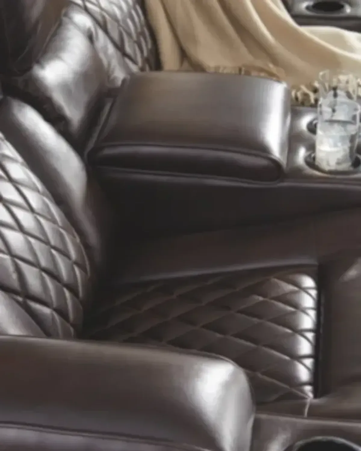 Signature Design by Ashley® Warnerton Chocolate Power Reclining Sofa with Adjustable Headrest
