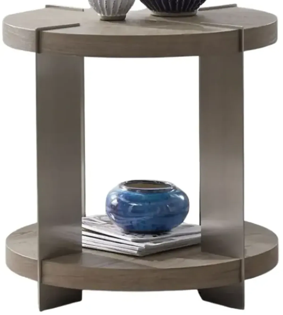 Liberty Furniture Harlow Sandstone/Satin Nickel Round End Table