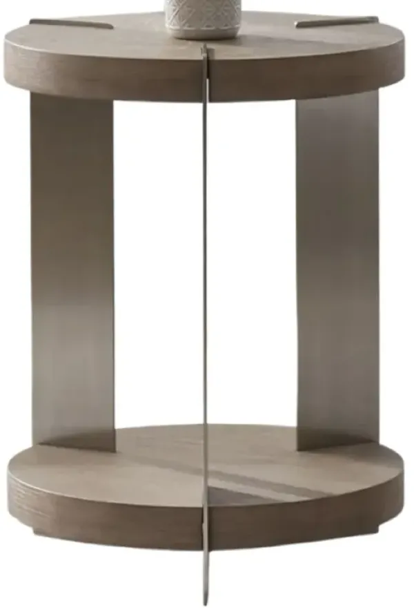 Liberty Furniture Harlow Sandstone/Satin Nickel Chairside Table