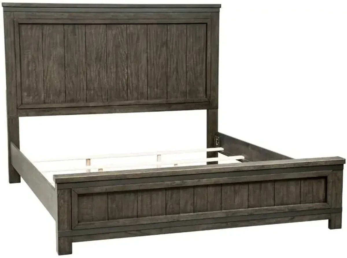 Liberty Furniture Thornwood Hills Rock Beaten Gray King Panel Bed