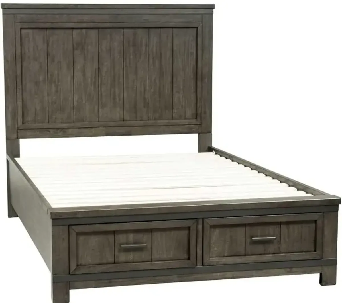 Liberty Furniture Thornwood Hills Rock Beaten Gray King Storage Bed