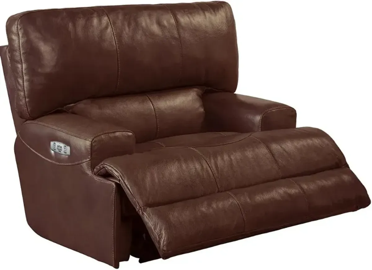 iAmerica Roberto Walnut Power Recliner with Power Headrest and Lumbar Lay Flat
