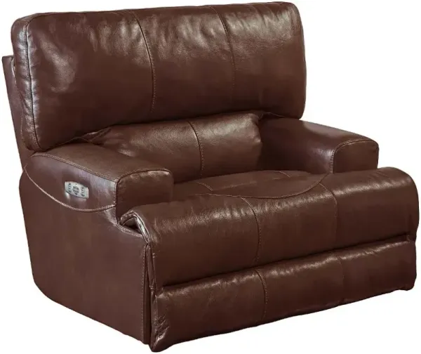 iAmerica Roberto Walnut Power Recliner with Power Headrest and Lumbar Lay Flat