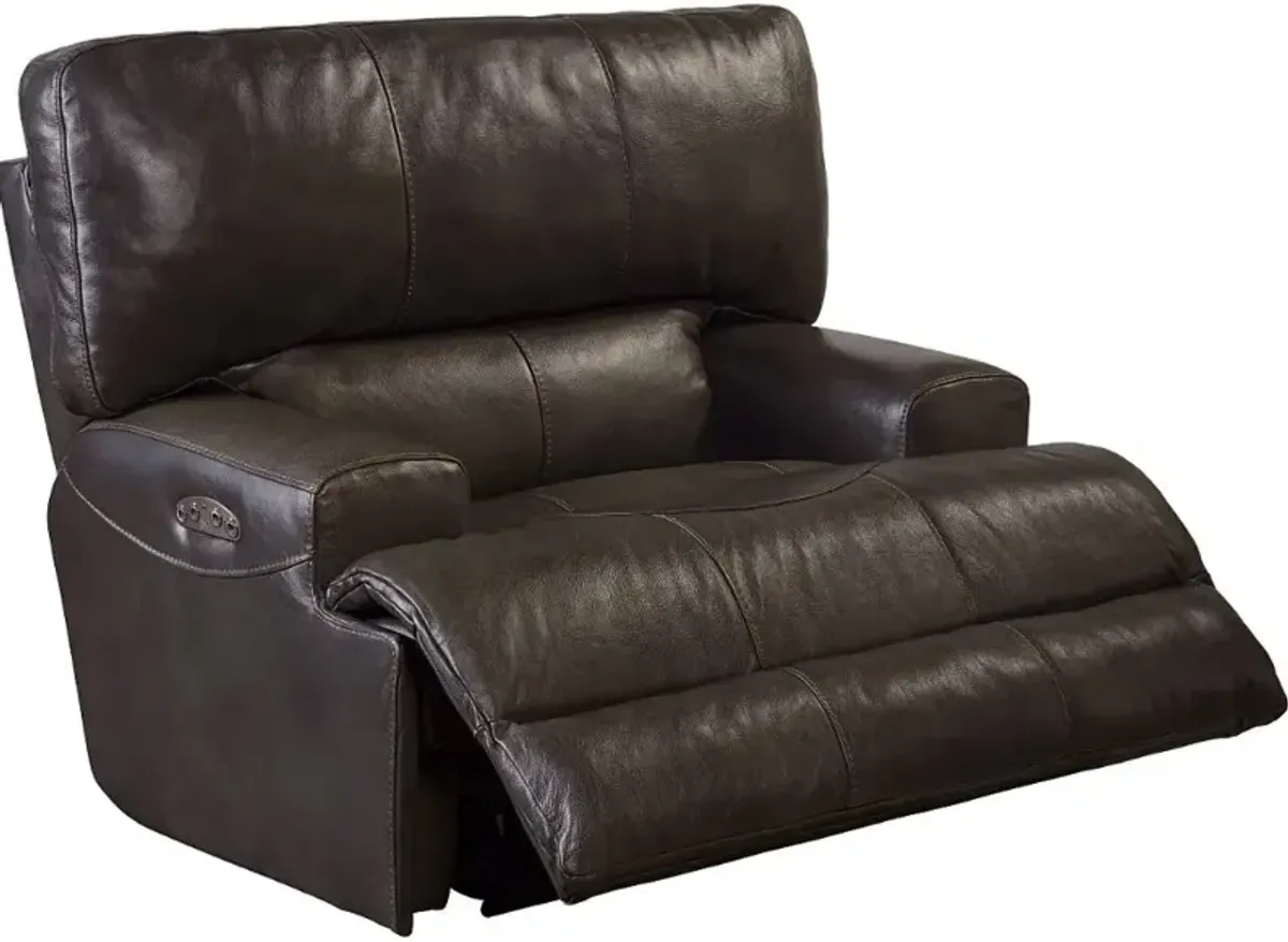 iAmerica Roberto Chocolate Power Recliner with Power Headrest and Lumbar Lay Flat