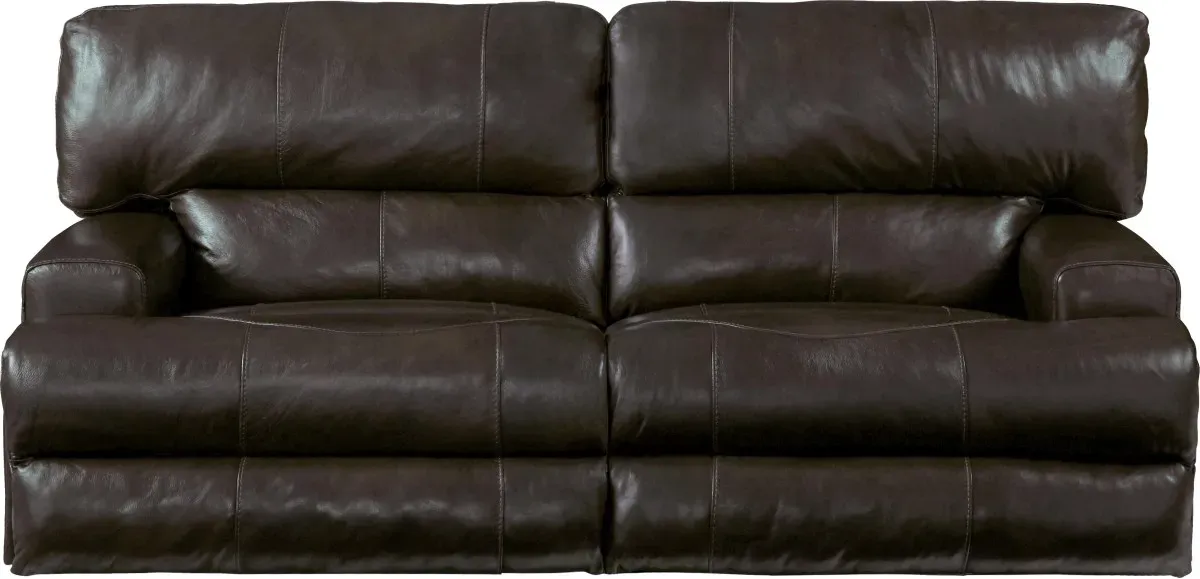 iAmerica Roberto Chocolate Power Headrest with Lumbar Power Lay Flat Reclining Sofa