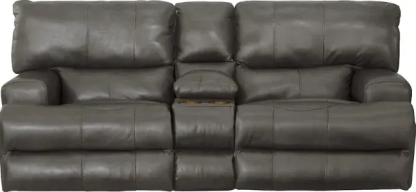 iAmerica Roberto Steel Power Headrest w/Lumbar Lay Flat Reclining Console Loveseat