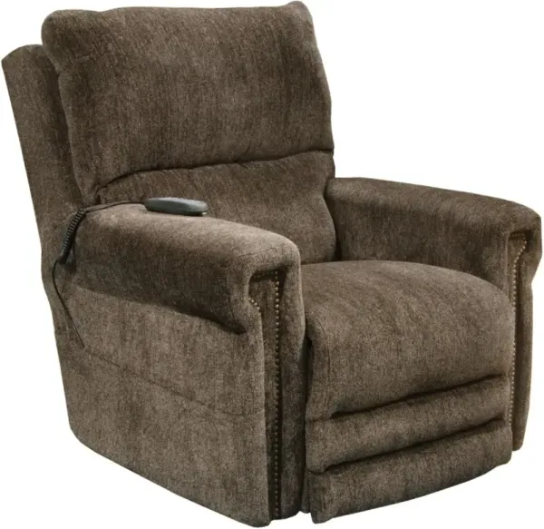 iAmerica Leftwich Brown Power Lift Recliner with Power Headrest