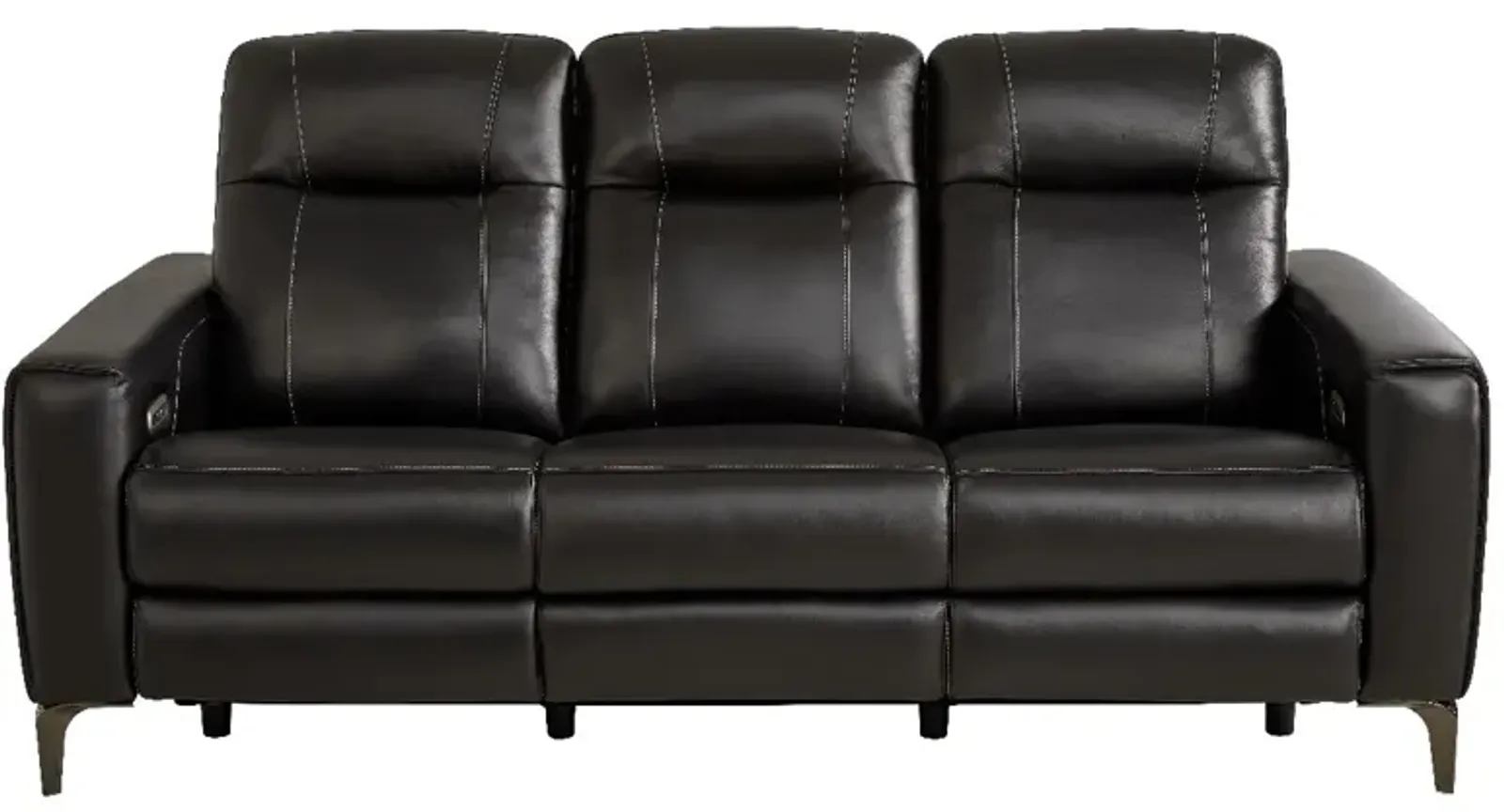 Drew & Jonathan Home Parkside Heights Black Cherry Leather Power Reclining Sofa