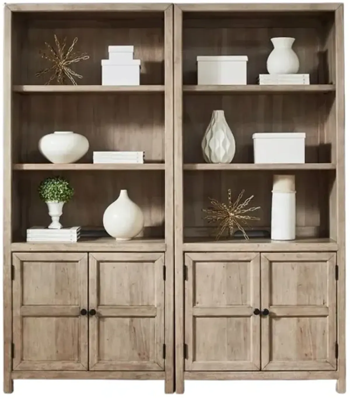 Liberty Furniture Proximity Place 2-Piece Barley Buff Bunching Bookcase Set