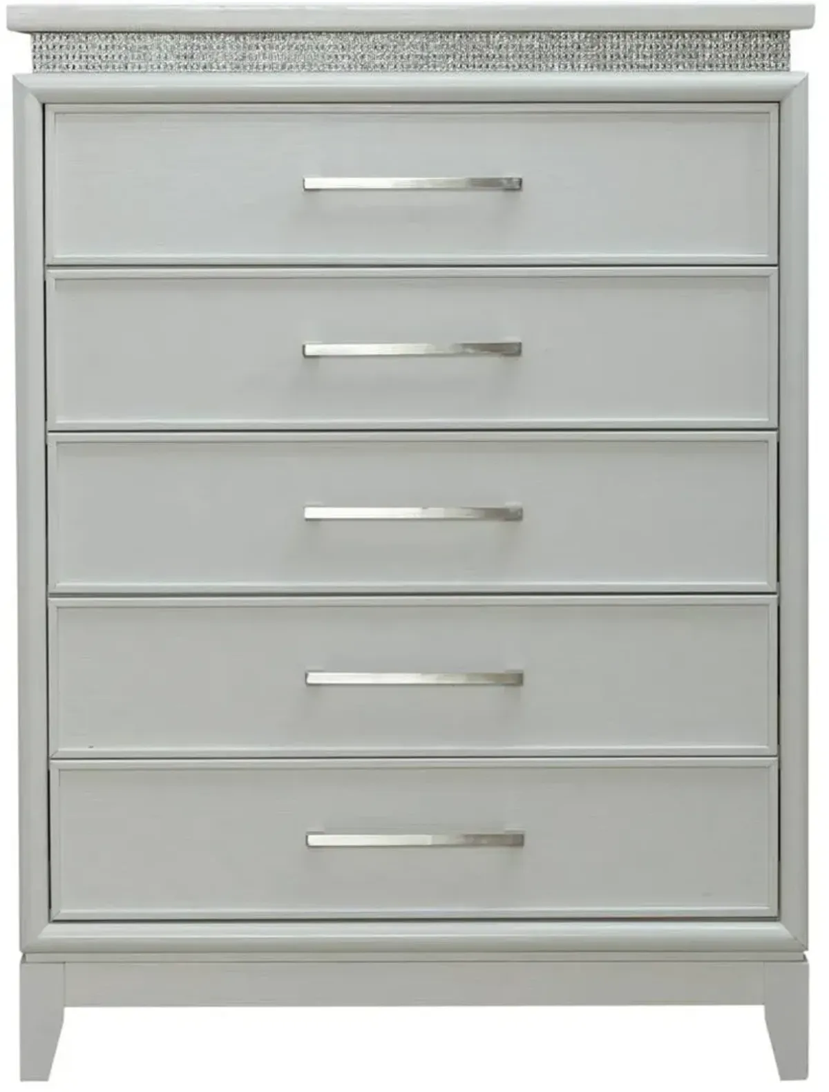 Liberty Furniture Reflections Pearl White Chest with Rhinestone Accents