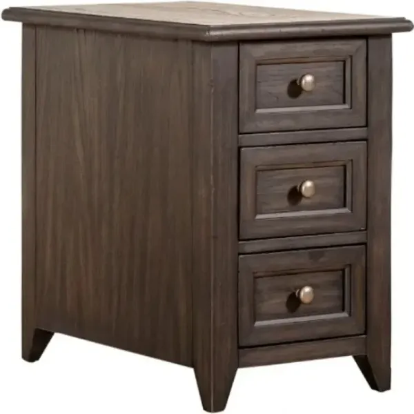 Liberty Furniture Mill Creek Peppercorn Chairside Table