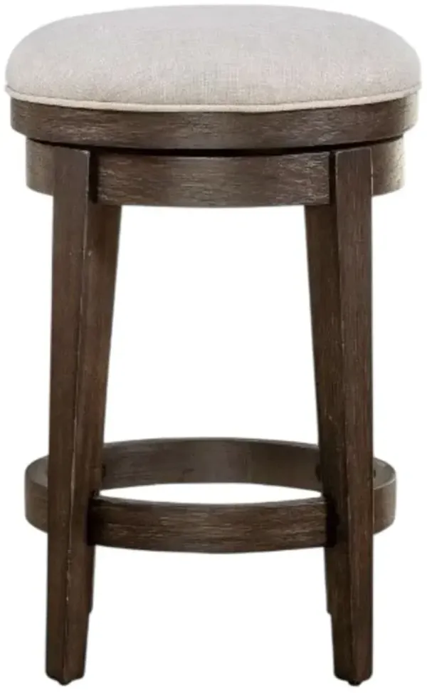 Liberty Furniture Mill Creek Cream/Peppercorn Console Swivel Stool