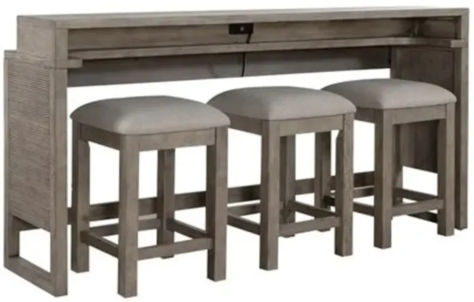 Liberty Furniture Bartlett Field 4-Piece Dusty Taupe Console Bar Table and Stool Set