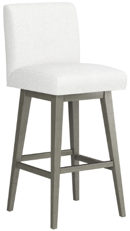 HH2 Home Uniquely Yours Gray Wash/Salt Swivel Stool with Parson Legs