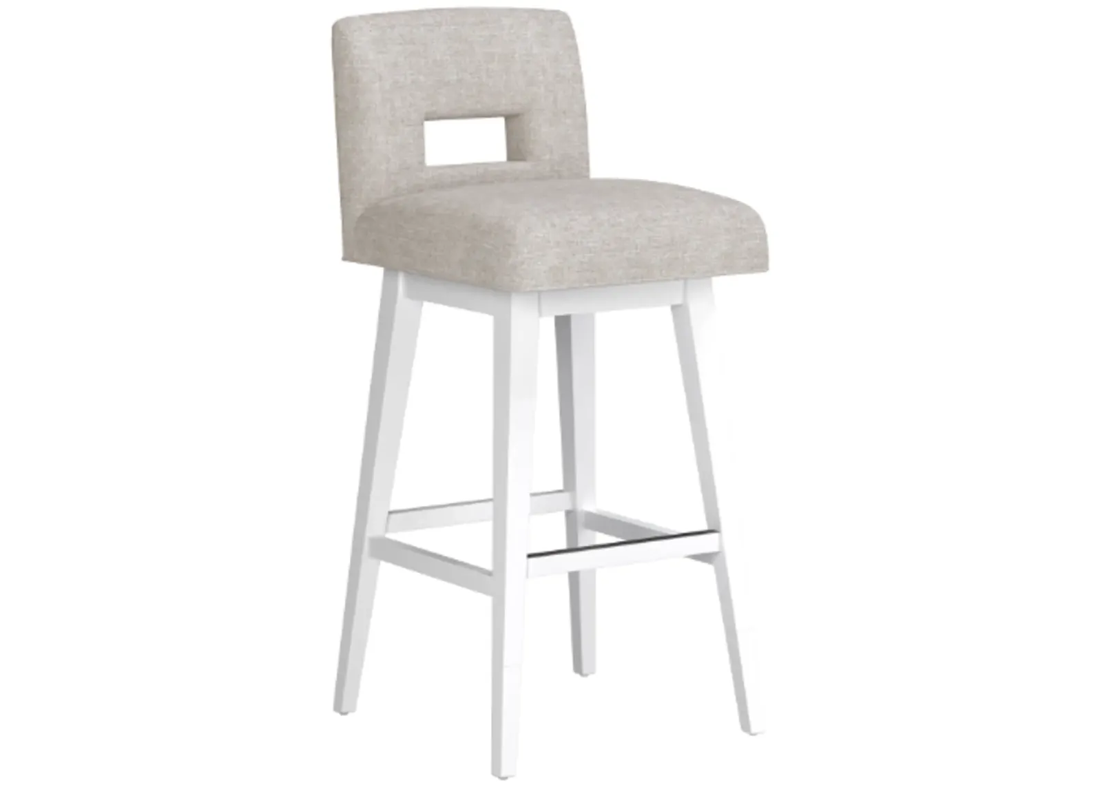 HH2 Home Uniquely Yours Oatmeal/Pure White Swivel Stool with Key Back