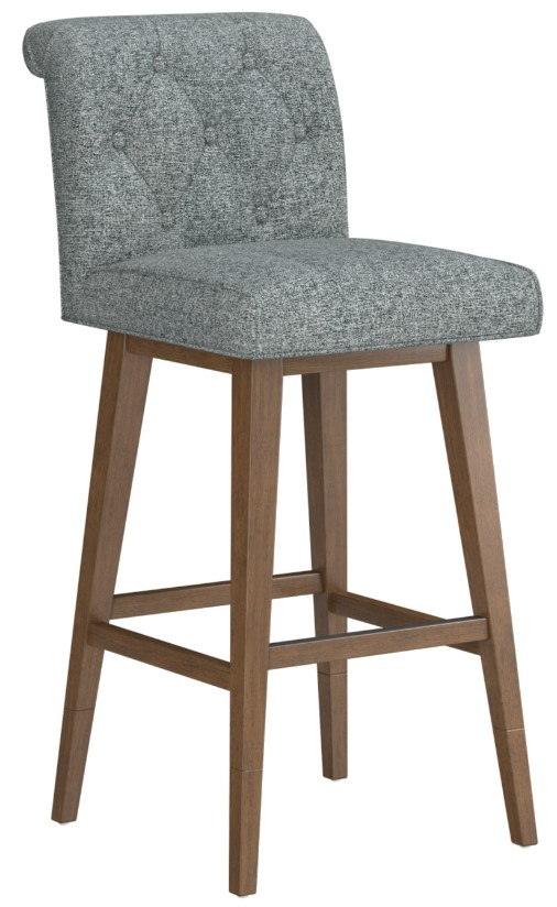 Hillsdale Furniture Uniquely Yours Graphite/Medium Brown Tufted Adjustable Swivel Stool