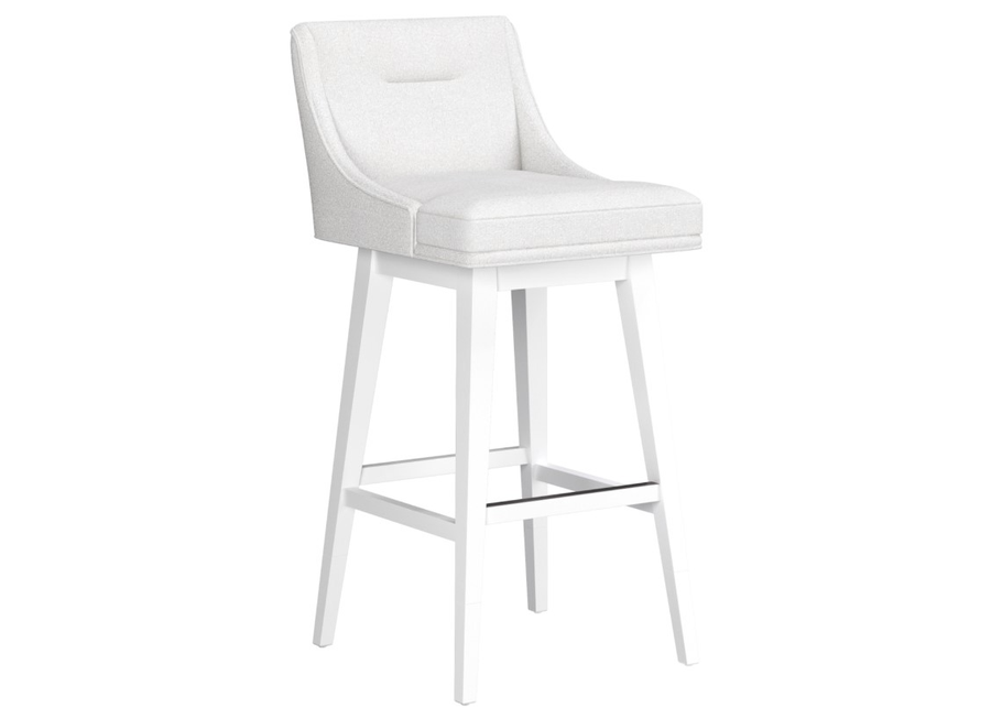 Hillsdale Furniture Uniquely Yours Pure White/Salt Swivel Stool with Tapered Legs