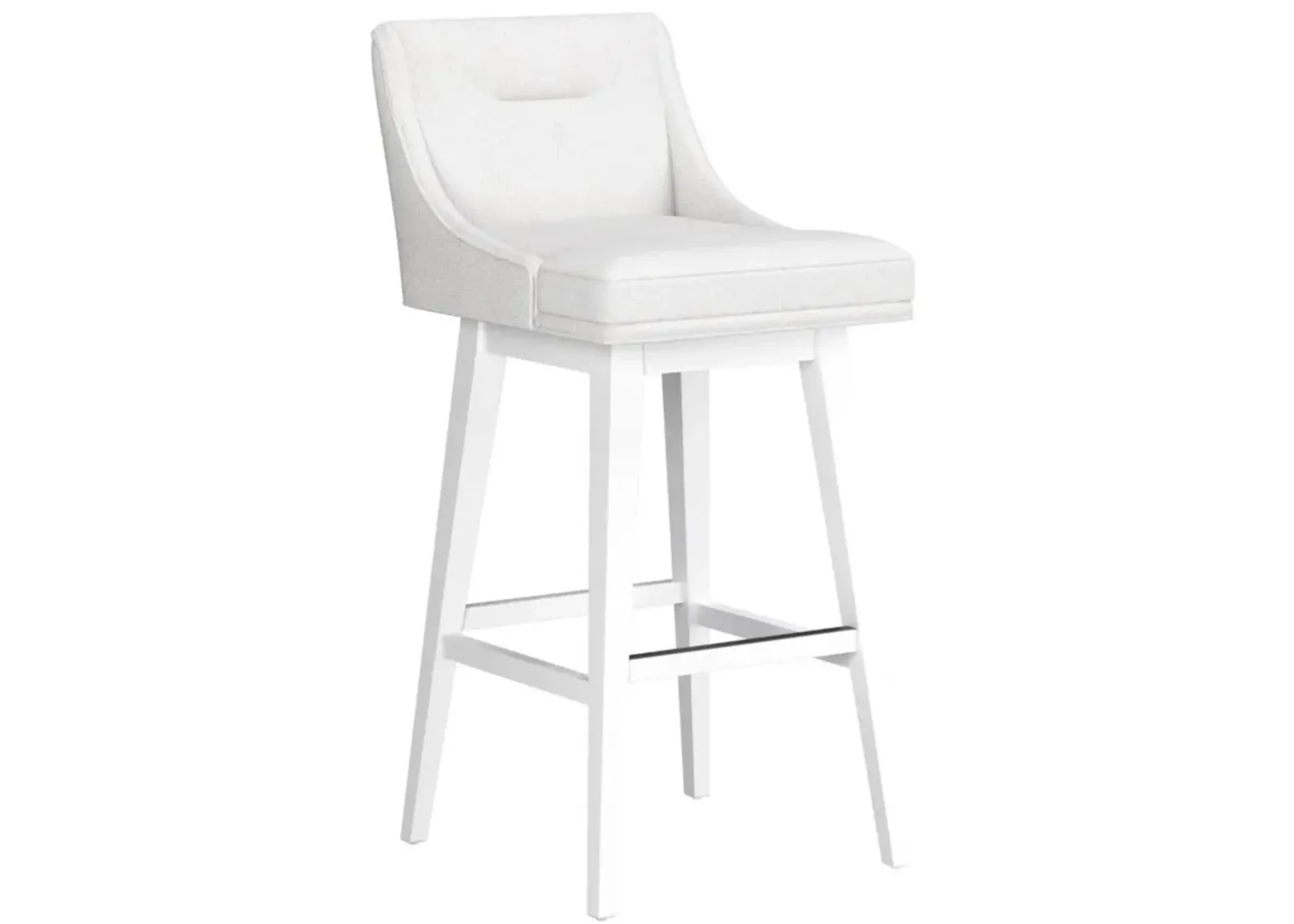 HH2 Home Uniquely Yours Pure White/Salt Swivel Stool with Tapered Legs