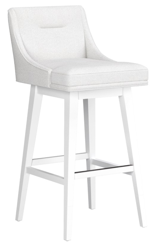 Hillsdale Furniture Uniquely Yours Pure White/Salt Swivel Stool with Tapered Legs