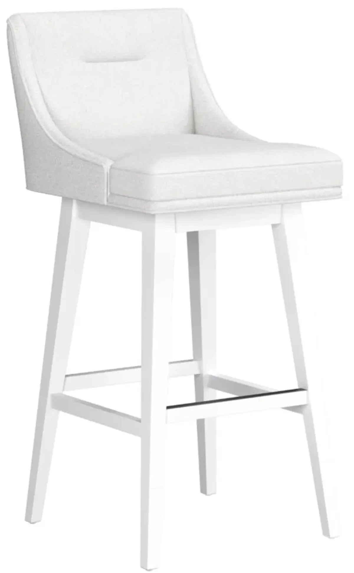 HH2 Home Uniquely Yours Pure White/Salt Swivel Stool with Tapered Legs