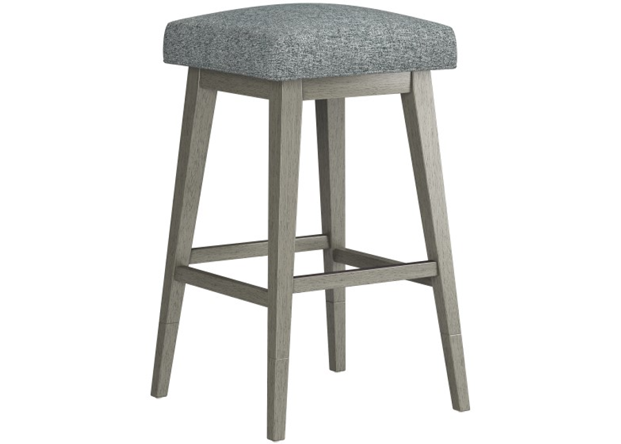 HH2 Home Uniquely Yours Graphite/Gray Wash Square Backless Adjustable Swivel Stool