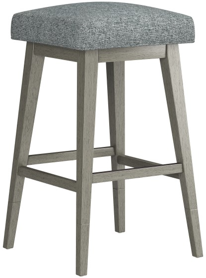 HH2 Home Uniquely Yours Graphite/Gray Wash Square Backless Adjustable Swivel Stool